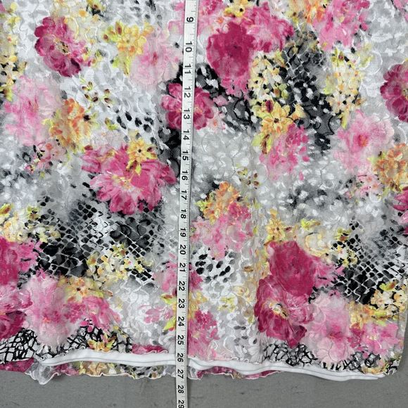 CJ Banks Womens Pullover Blouse Sheer Pink Floral Plus Size 3X - Picture 11 of 13